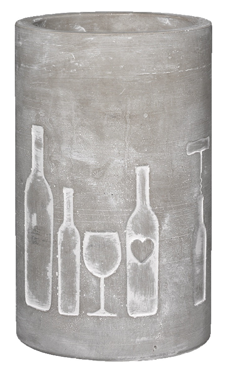 Vino concrete wine cooler bottle+glass h.21cm
