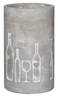 Vino concrete wine cooler bottle+glass h.21cm