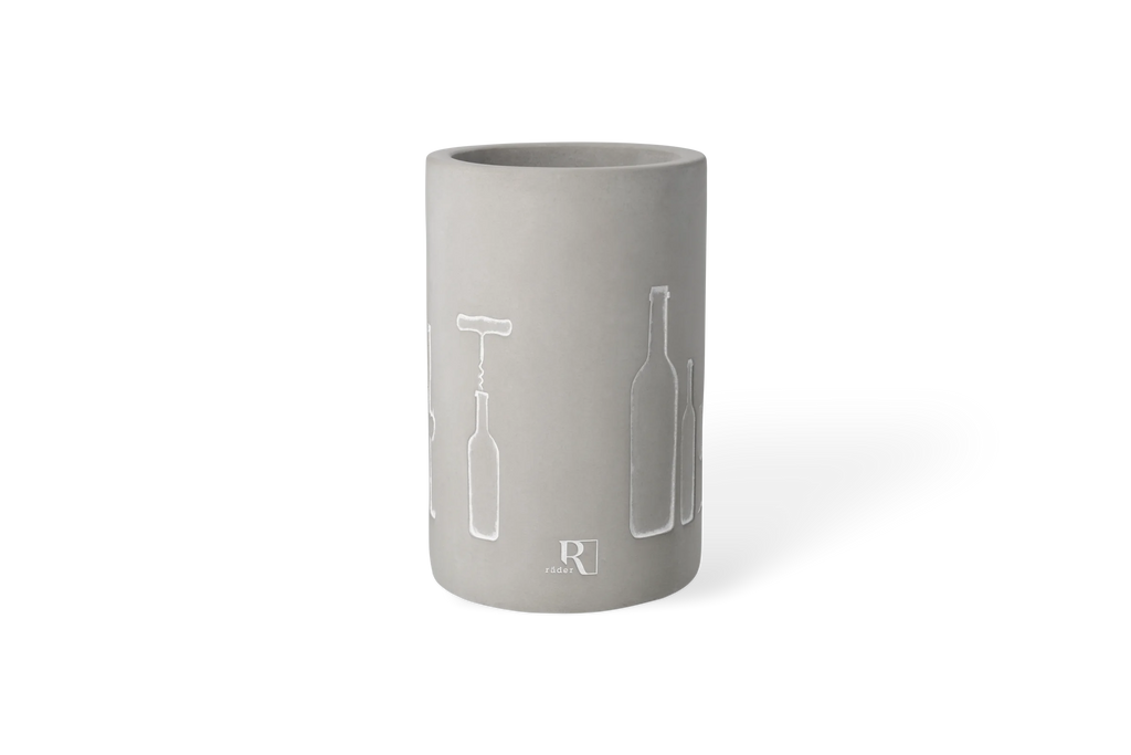 Vino concrete wine cooler bottle+glass h.21cm