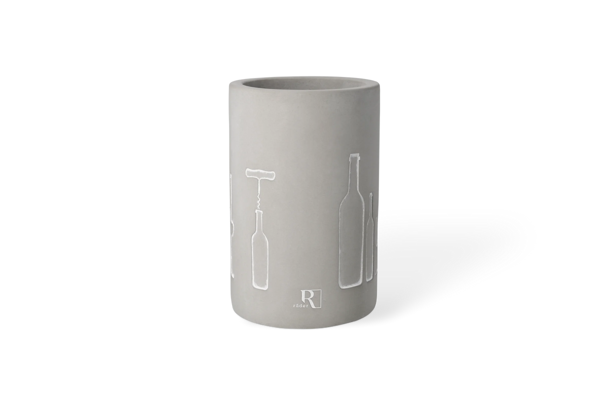 Vino concrete wine cooler bottle+glass h.21cm