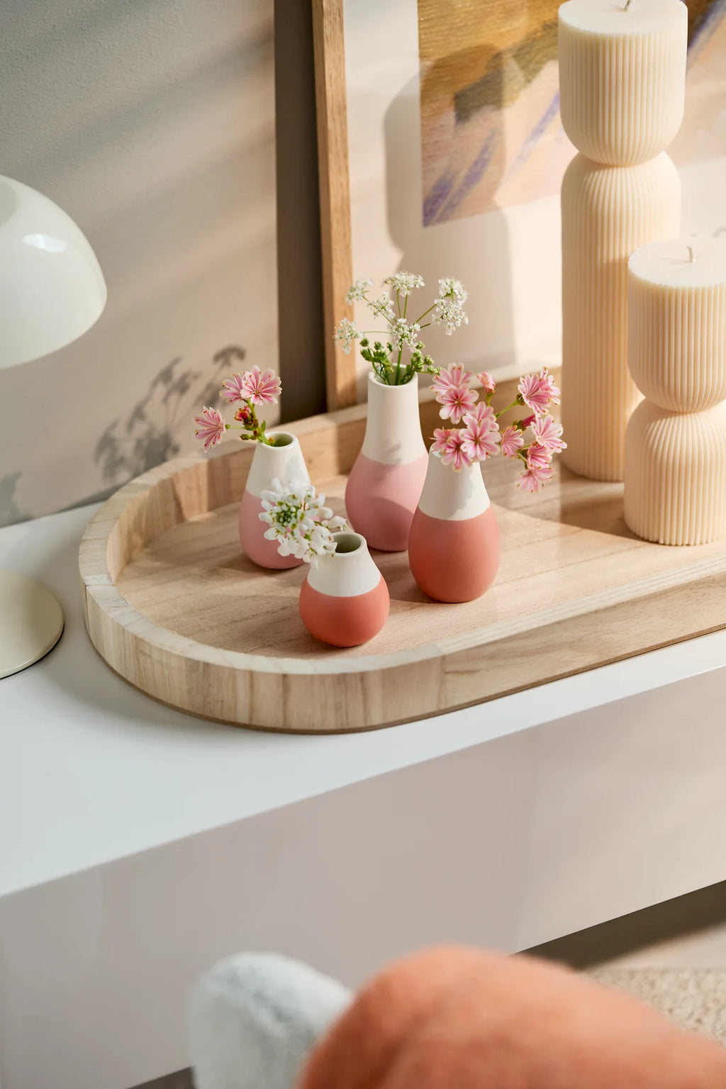 Mini pastel vases Set of 4pcs red Diameter4cm Height.4.5-8cm