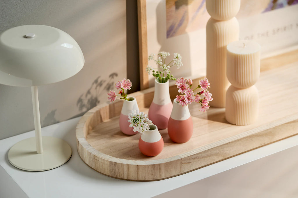 Mini pastel vases Set of 4pcs red Diameter4cm Height.4.5-8cm