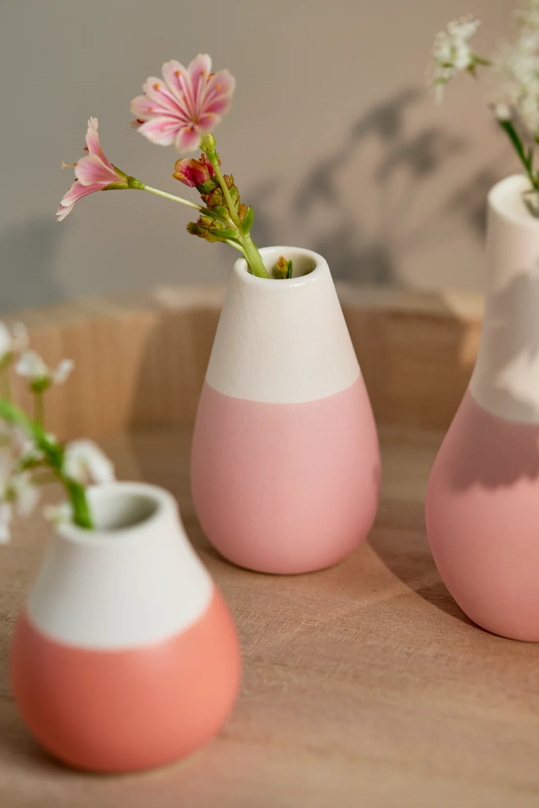 Mini pastel vases Set of 4pcs red Diameter4cm Height.4.5-8cm