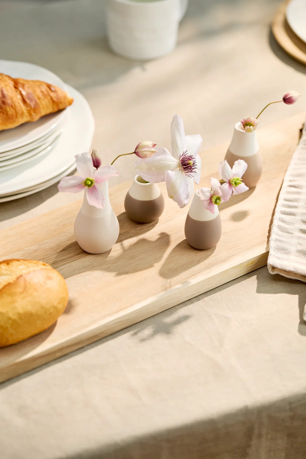 Mini pastel vases Set of 4pcs grey Diameter4cm Height.4.5-8cm