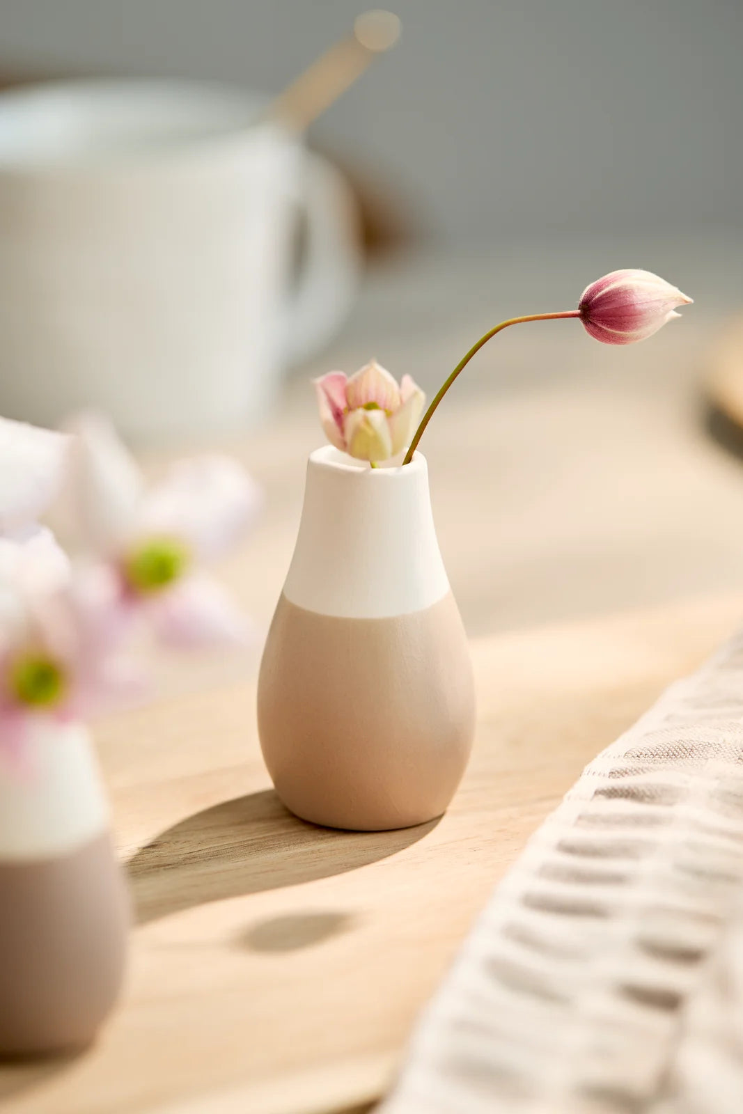 Mini pastel vases Set of 4pcs grey Diameter4cm Height.4.5-8cm