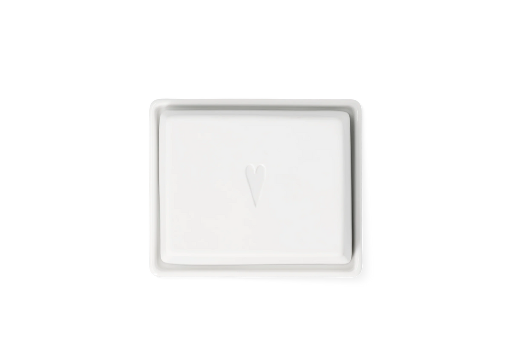 Butter dish 1/4 heart 10x6x8cm