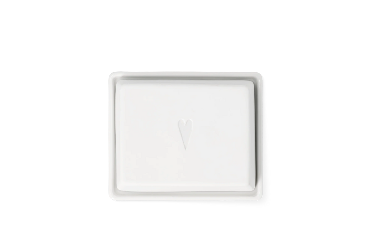 Butter dish 1/4 heart 10x6x8cm