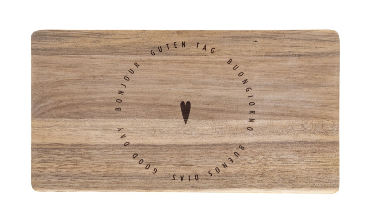 Slate board Good Day/ heart multilingual 26.5x14cm