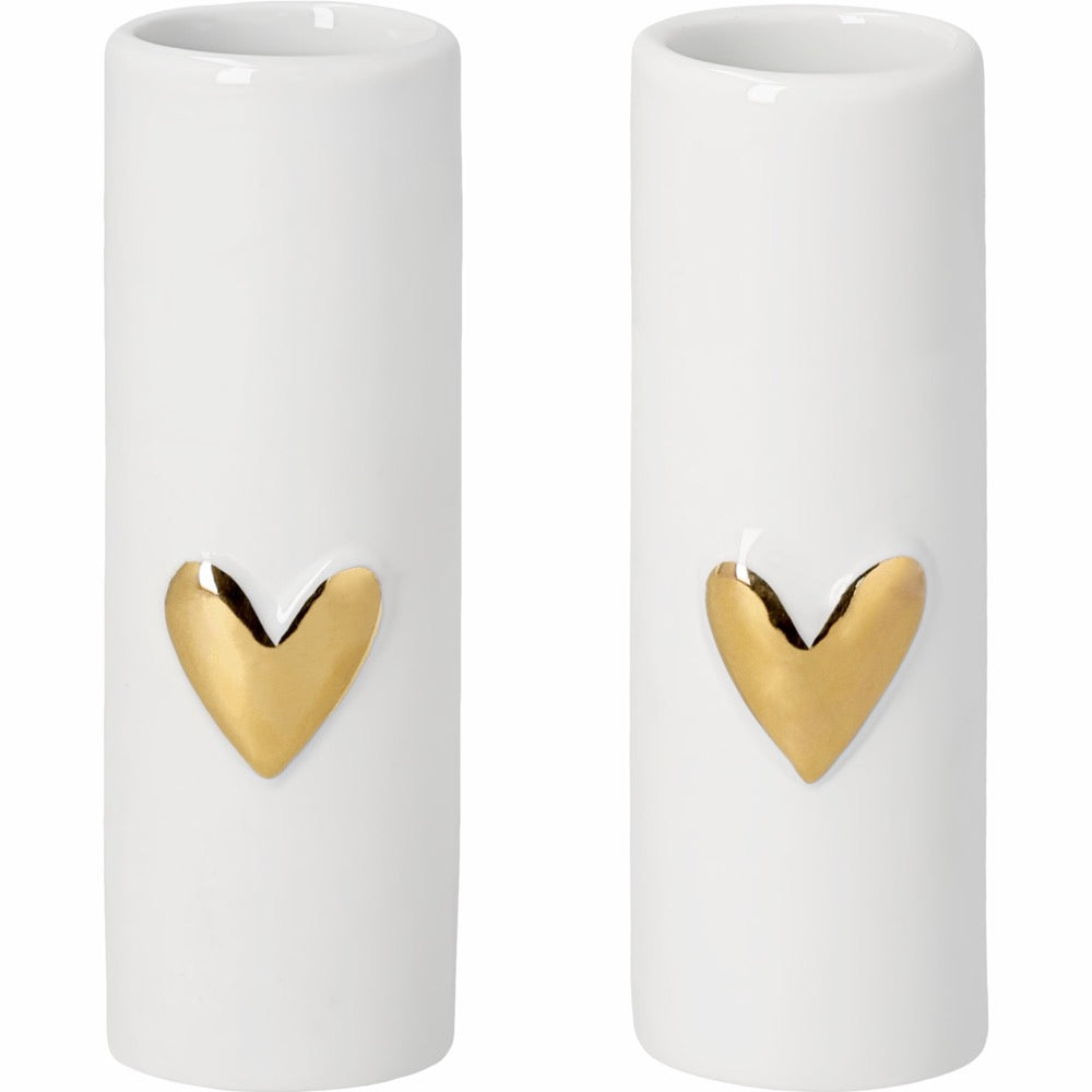 Mini vases heart Set of 2pcs gold Diameter3.5cm Height.9cm