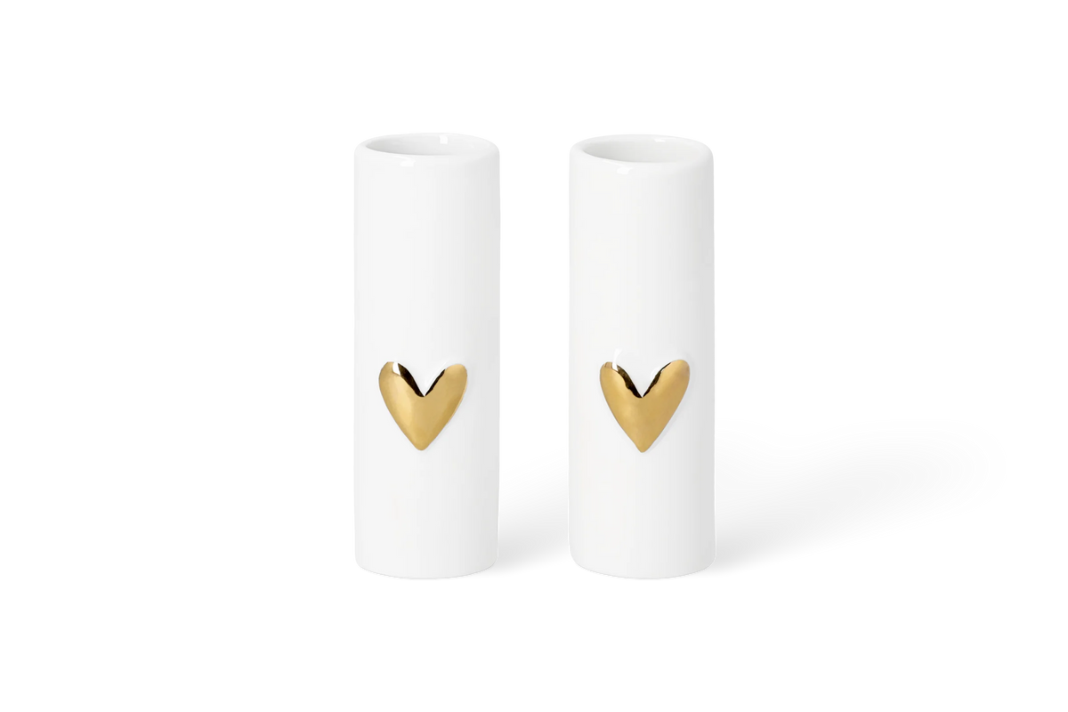 Mini vases heart Set of 2pcs gold Diameter3.5cm Height.9cm