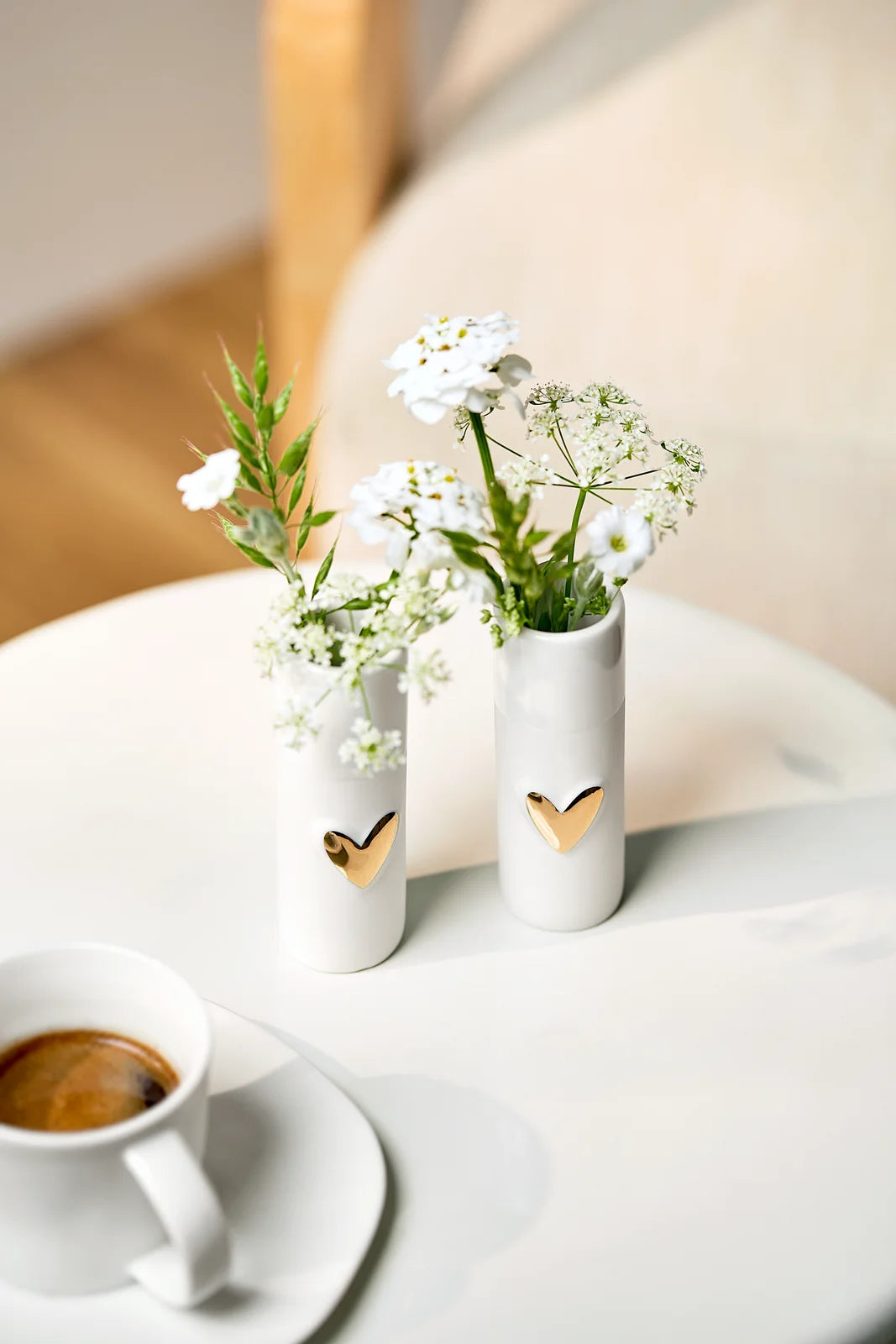 Mini vases heart Set of 2pcs gold Diameter3.5cm Height.9cm