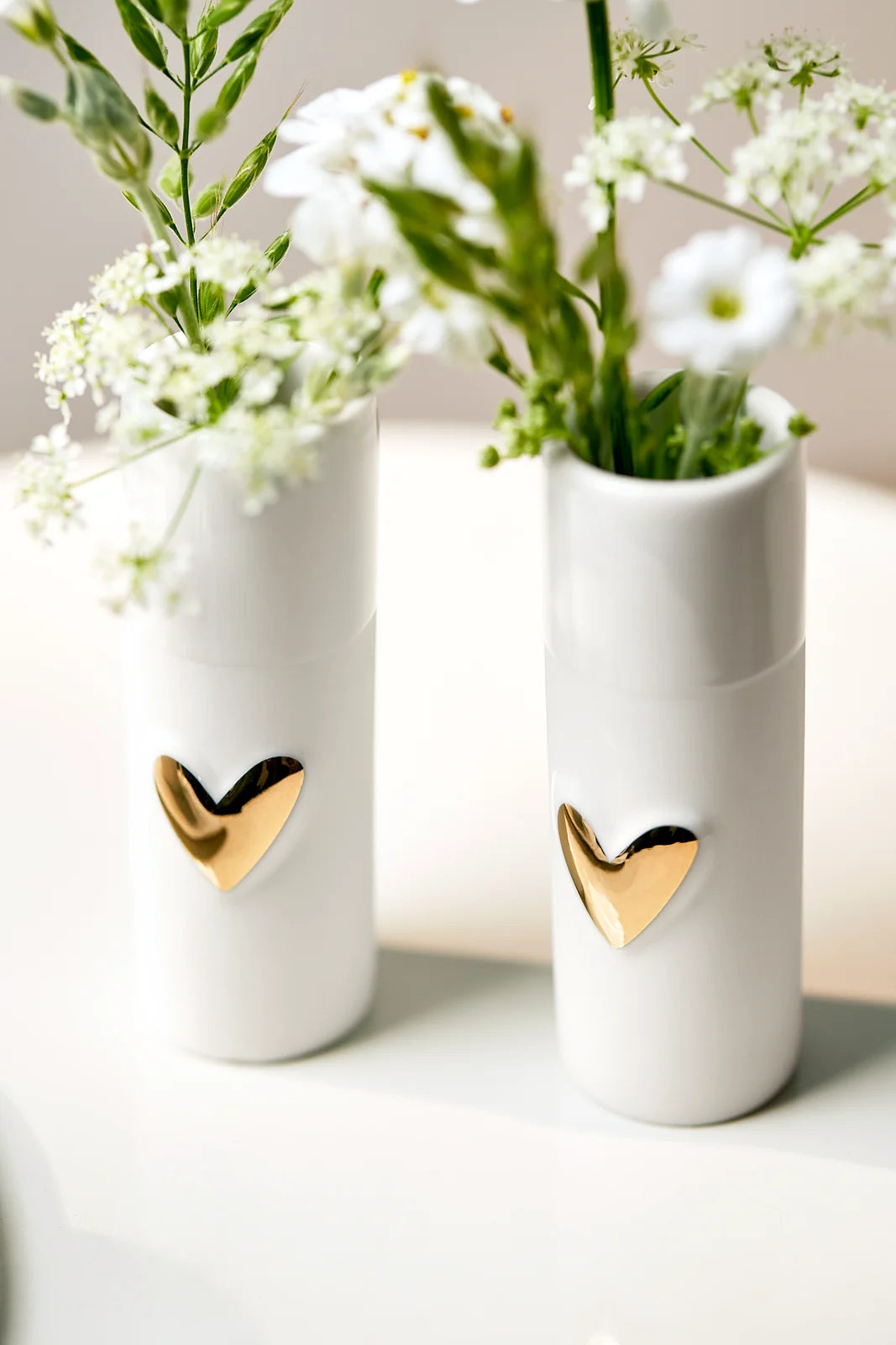 Mini vases heart Set of 2pcs gold Diameter3.5cm Height.9cm