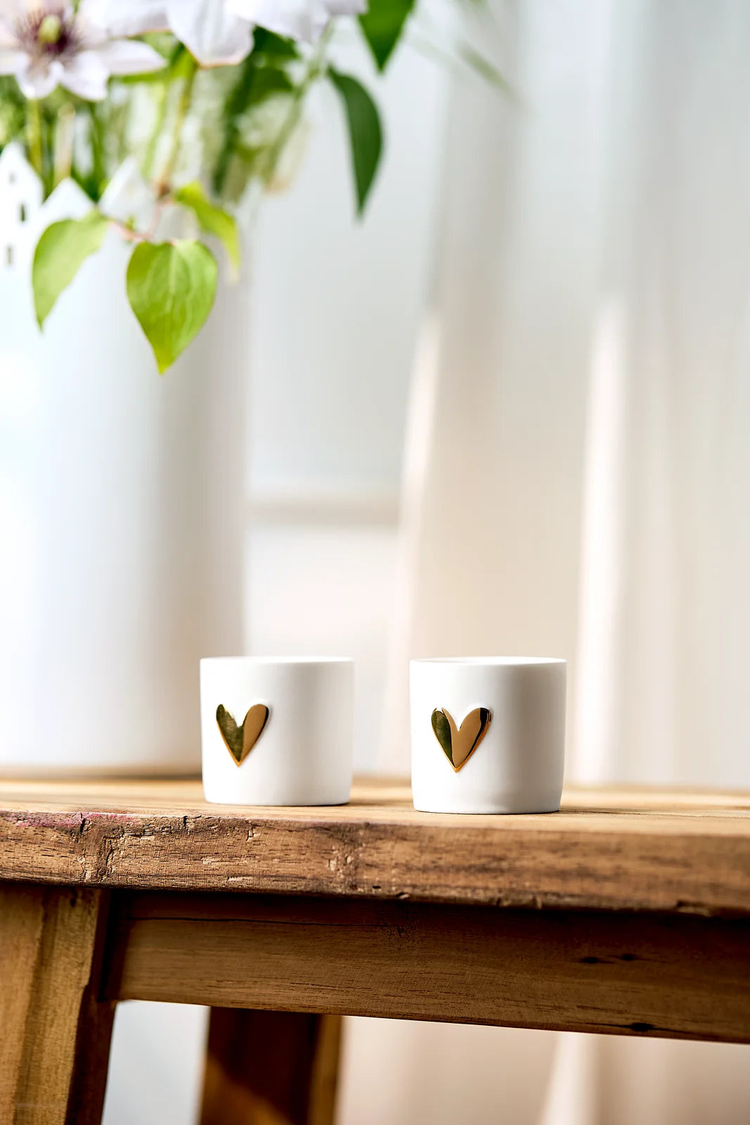 Lights heart Set of 2pcs gold Diameter4.5cm Height.4.5cm