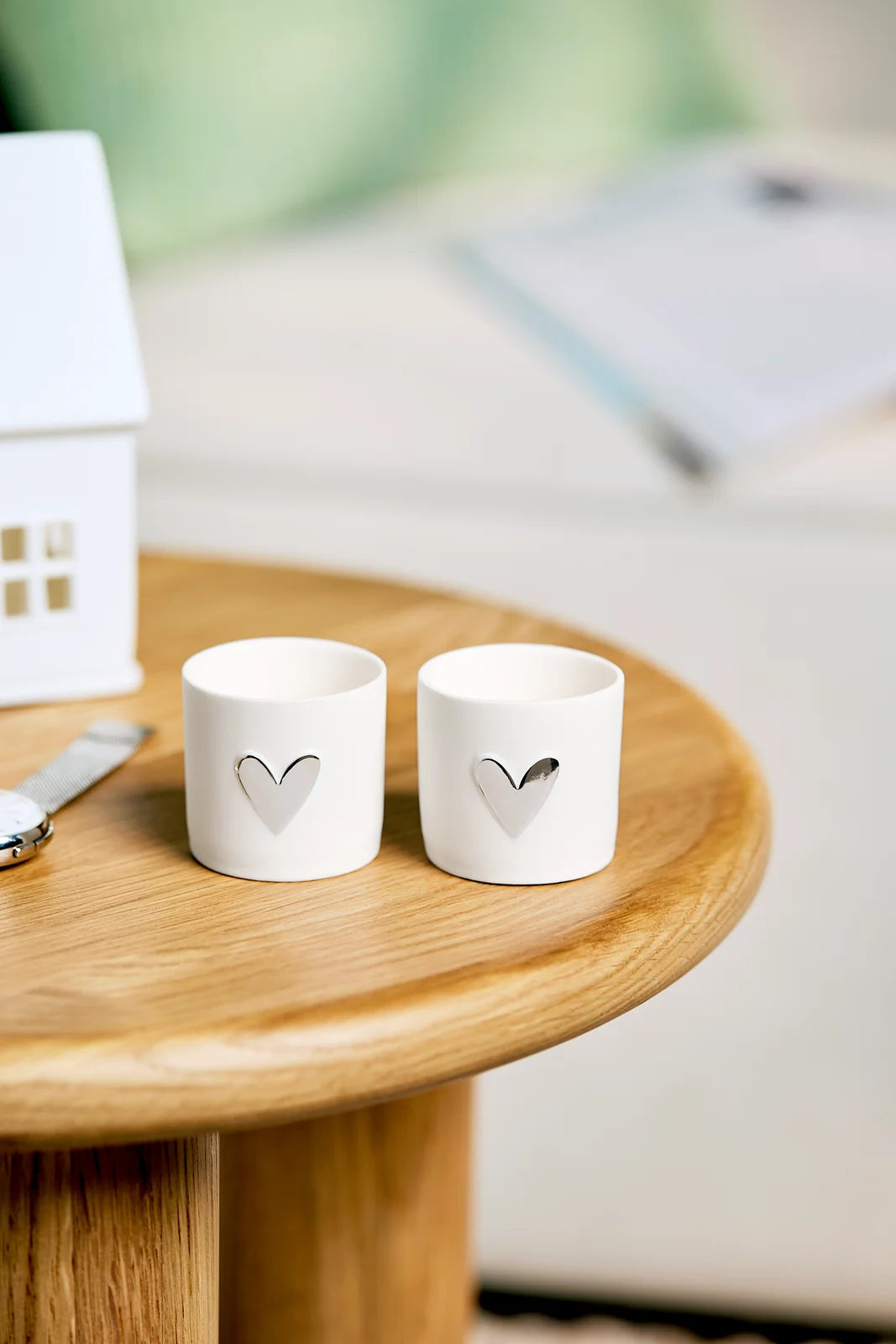 Lights heart Set of 2pcs silver Diameter4.5cm Height.4.5cm
