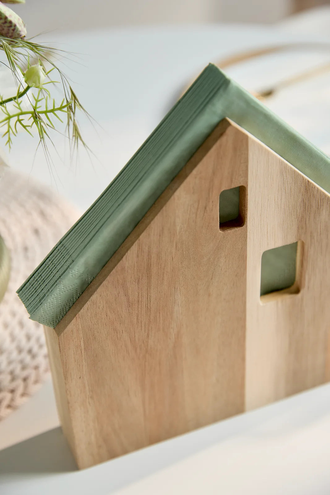 Napkin house large acacia 22x21.5x4cm