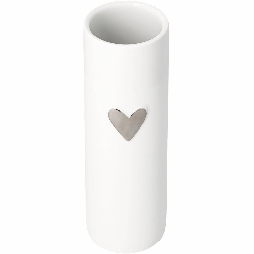 Love vase heart silver Diameter5.5cm H.17cm