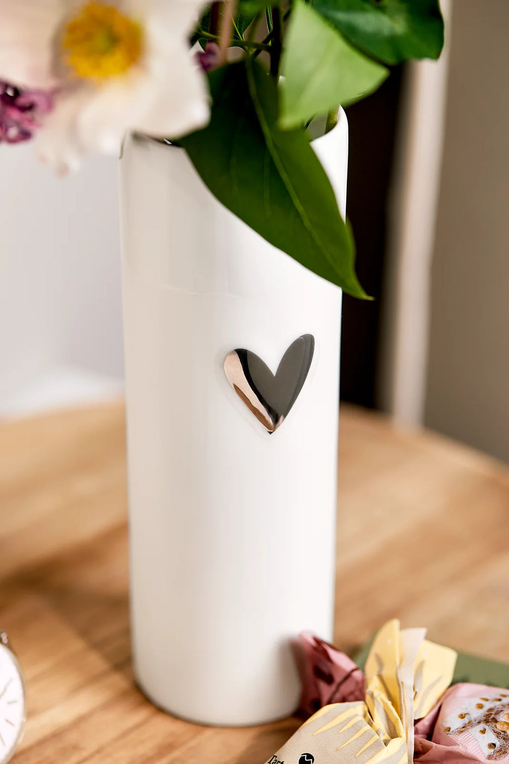 Love vase heart silver Diameter5.5cm H.17cm