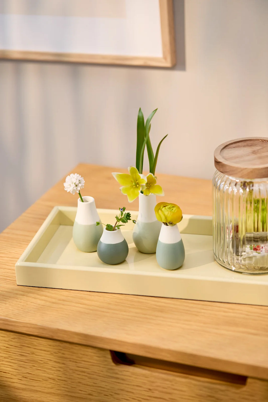 Mini paste vases Set of 4pcs Set green D.4cm Height.4.5-8cm