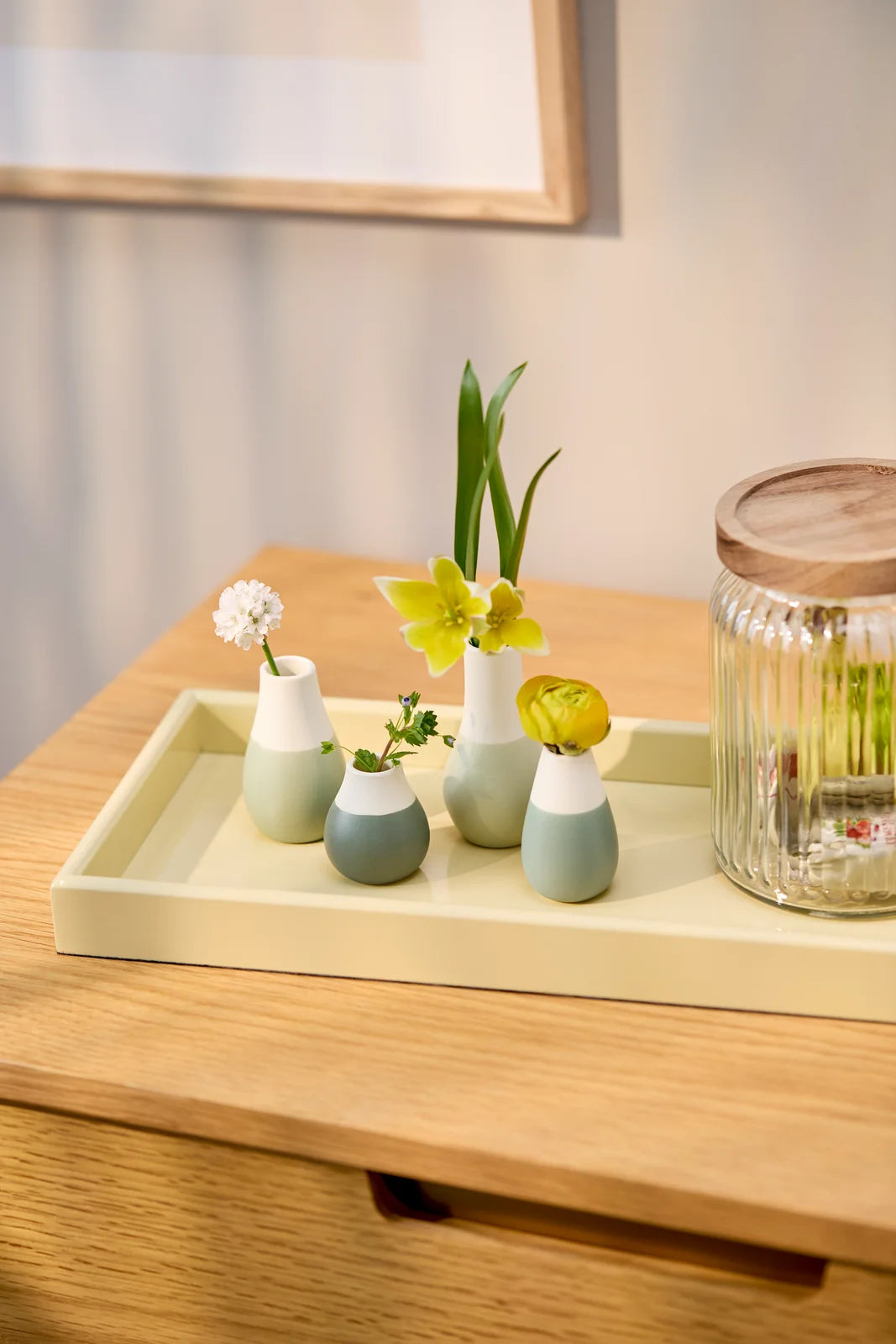 Mini paste vases Set of 4pcs Set green D.4cm Height.4.5-8cm