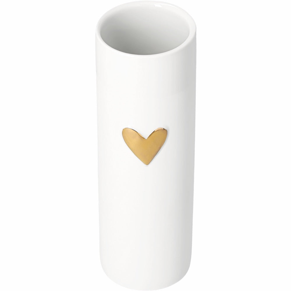 Love vases heart gold Diameter5.5cm H.17cm