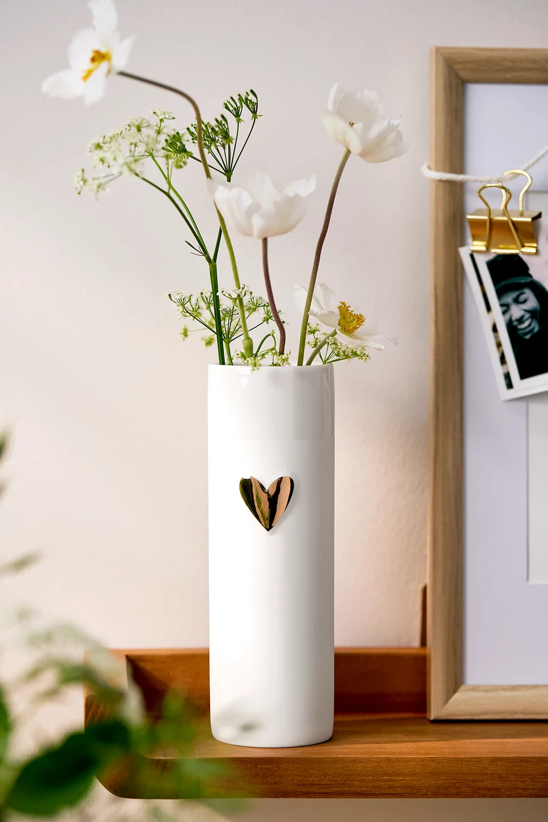 Love vases heart gold Diameter5.5cm H.17cm