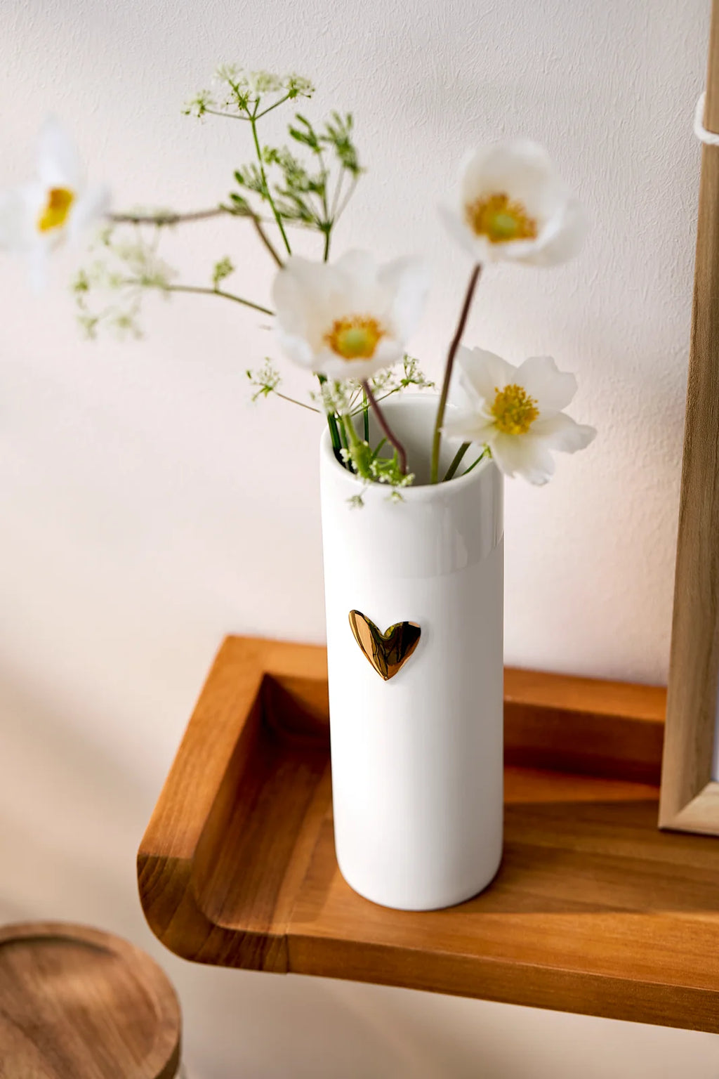 Love vases heart gold Diameter5.5cm H.17cm