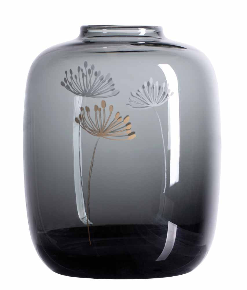 Glass vase dandelion H.15cm D.23cm grey - Discontinued 30% Discount
