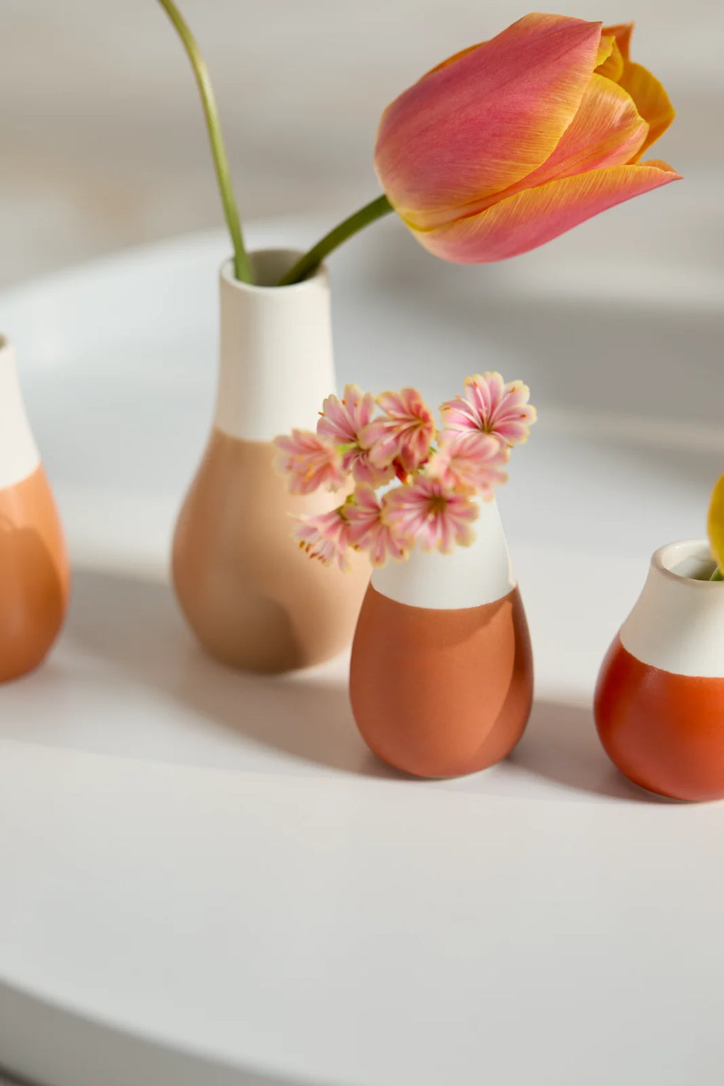 Mini Pastel vase Set of 4pcs Earthtones. D.4cm H.4.5-8cm