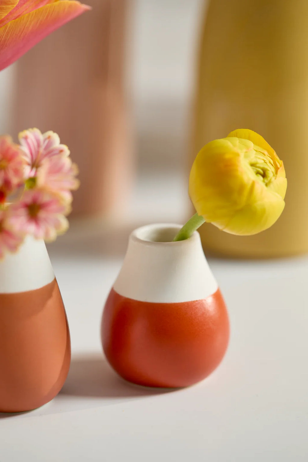 Mini Pastel vase Set of 4pcs Earthtones. D.4cm H.4.5-8cm