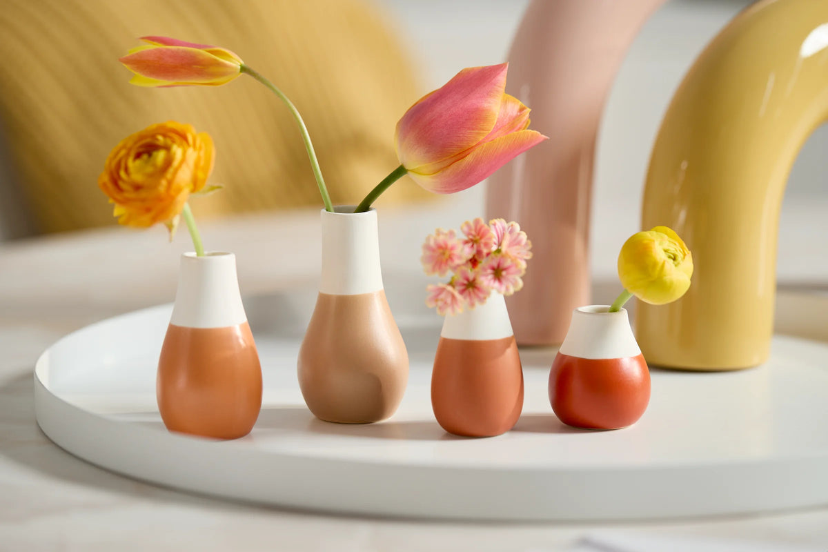 Mini Pastel vase Set of 4pcs Earthtones. D.4cm H.4.5-8cm