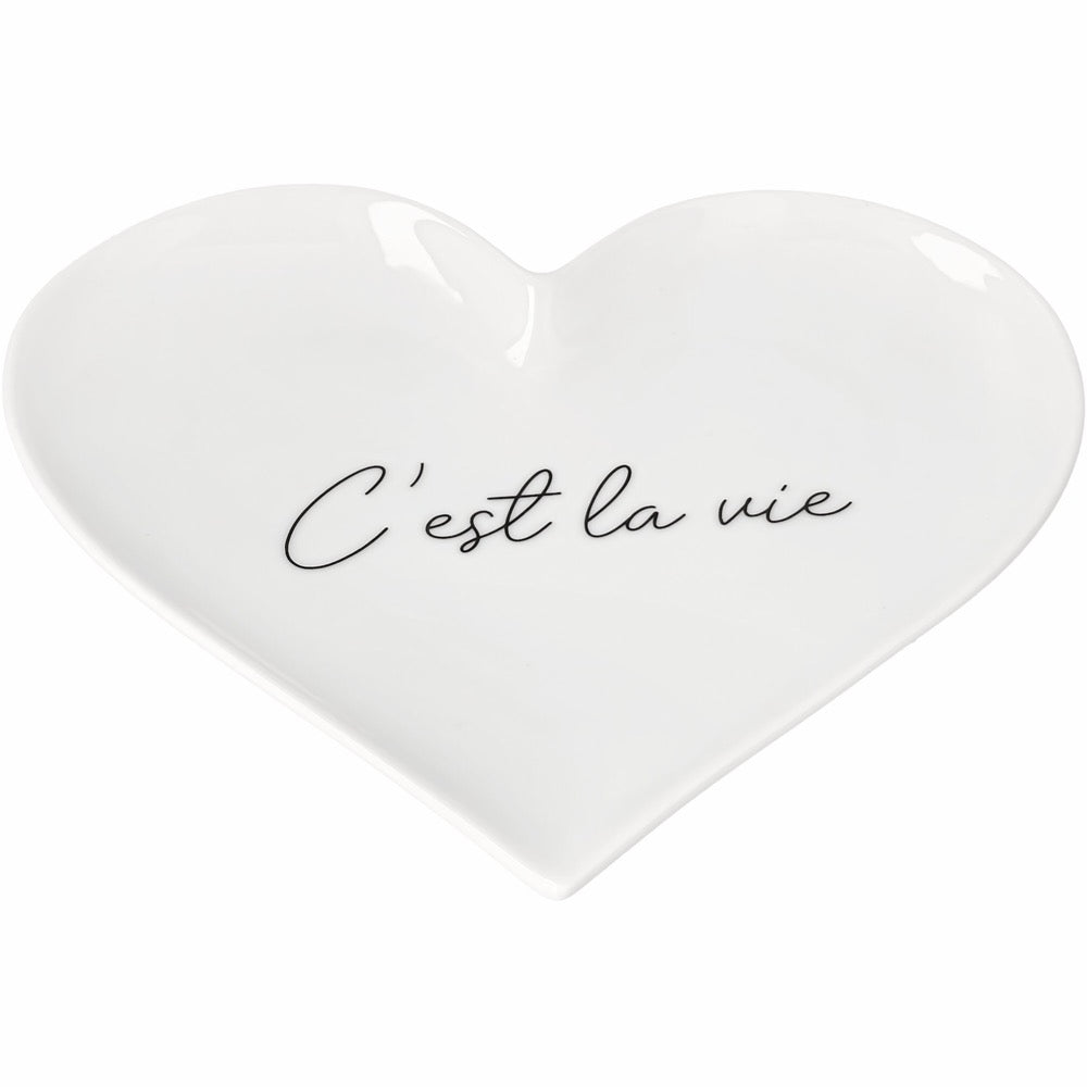 Heart plate C'est la vie 15.5x15x1.2cm