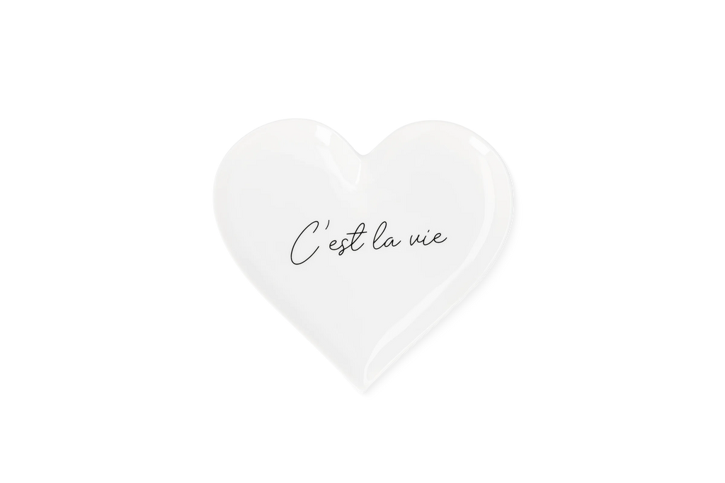 Heart plate C'est la vie 15.5x15x1.2cm
