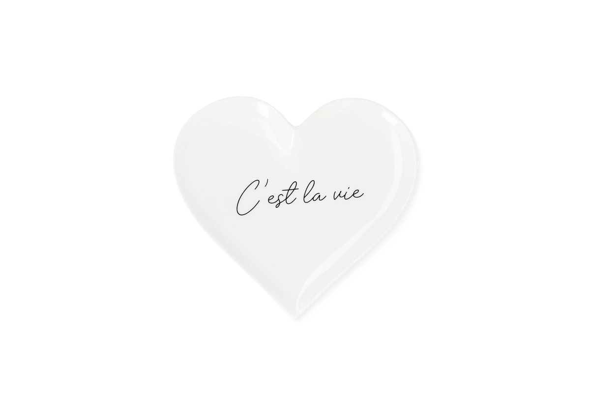 Heart plate C'est la vie 15.5x15x1.2cm