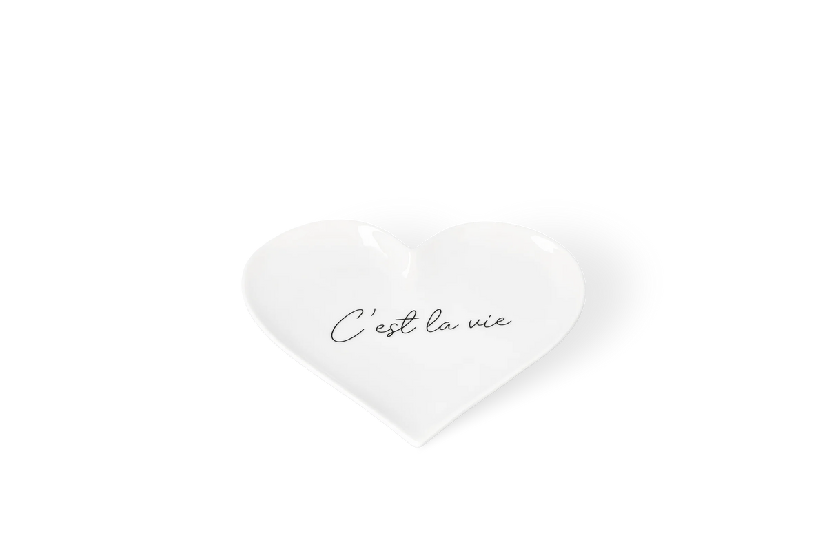 Heart plate C'est la vie 15.5x15x1.2cm