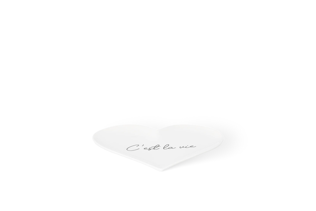 Heart plate C'est la vie 15.5x15x1.2cm