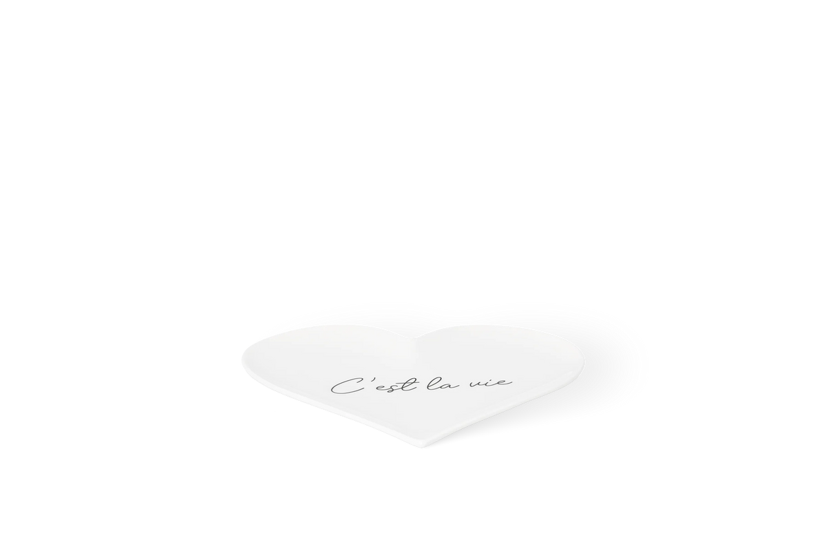 Heart plate C'est la vie 15.5x15x1.2cm