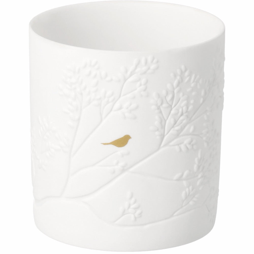 Porcelain light golden bird D.6.5cm H.7cm