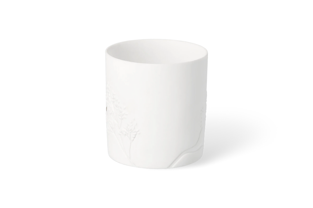 Porcelain light golden bird D.6.5cm H.7cm