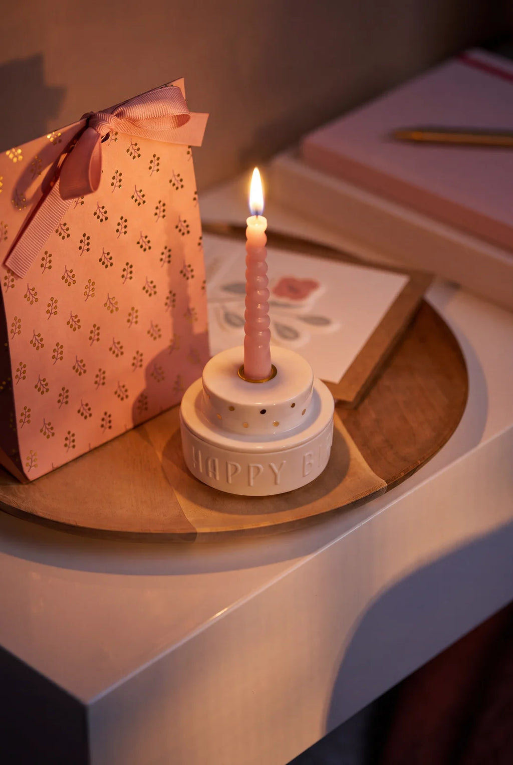 light tartlet Happy Birthday D.7cm H.5cm