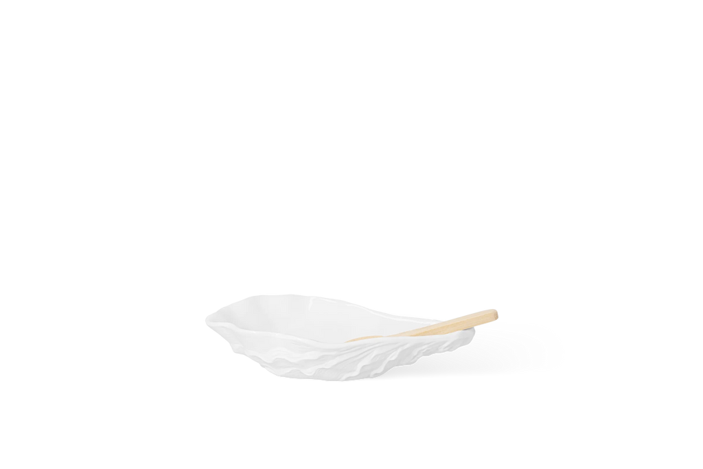 UWW oyster bowl and spoon 13.5x8x2.5cm