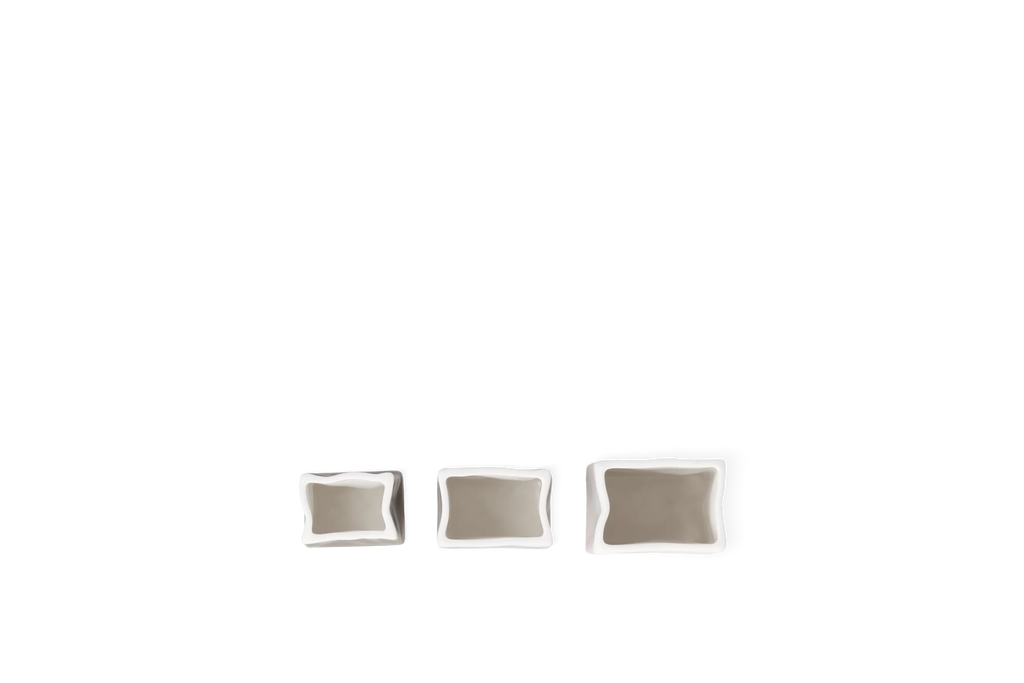 Vase mini porcelain bag grey set of 3