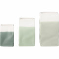 Vase mini porcelain bag green set of 3