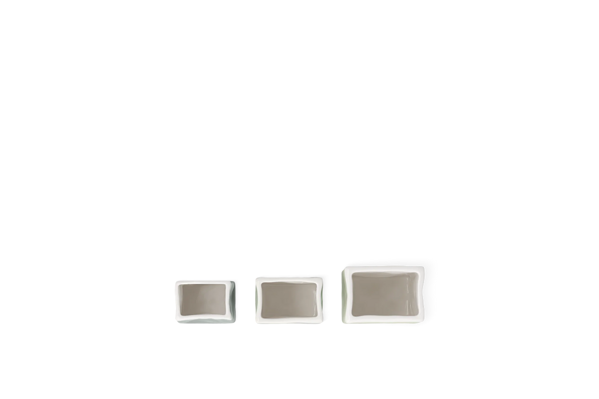 Vase mini porcelain bag green set of 3