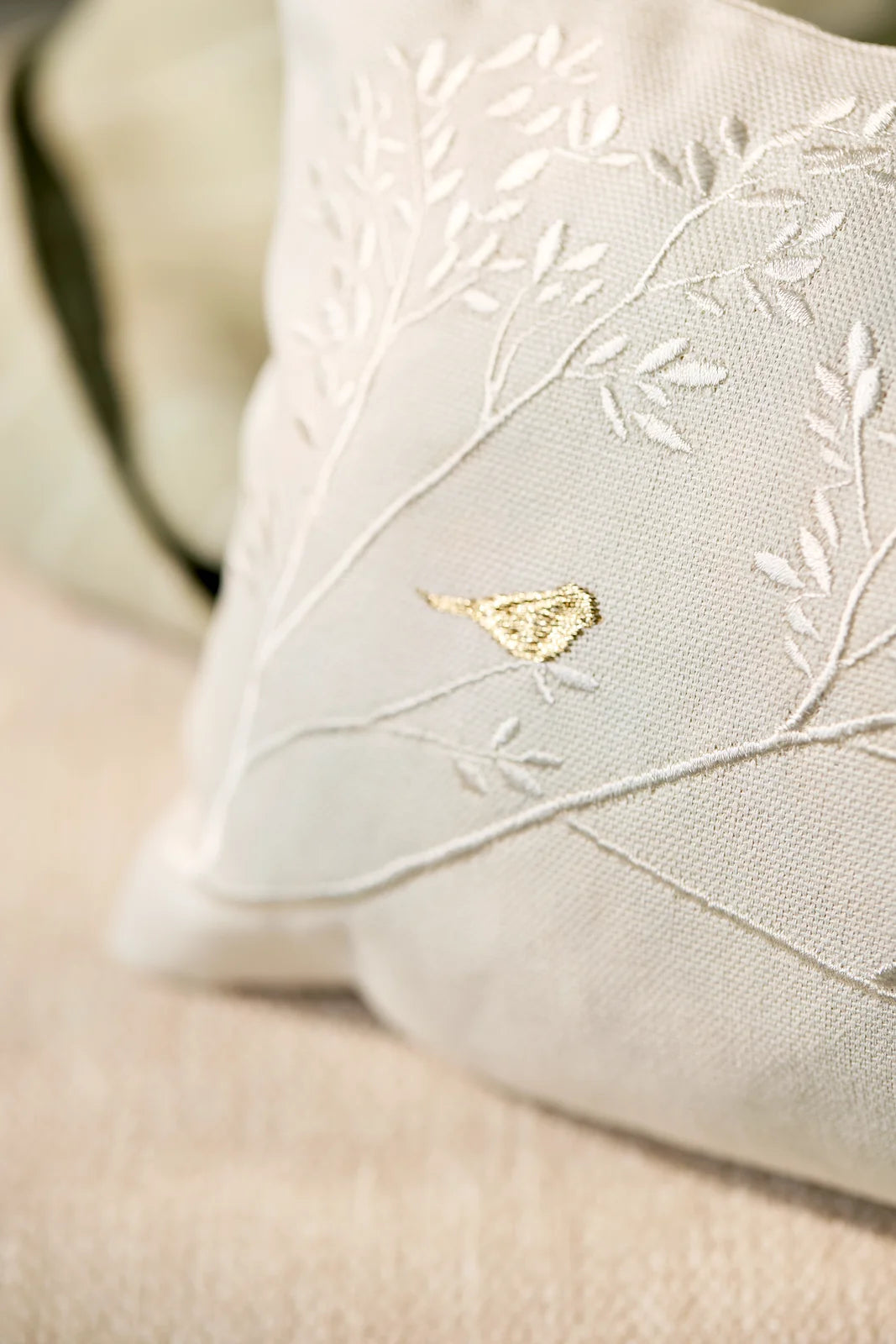 Golden bird dream cushion 33x17cm