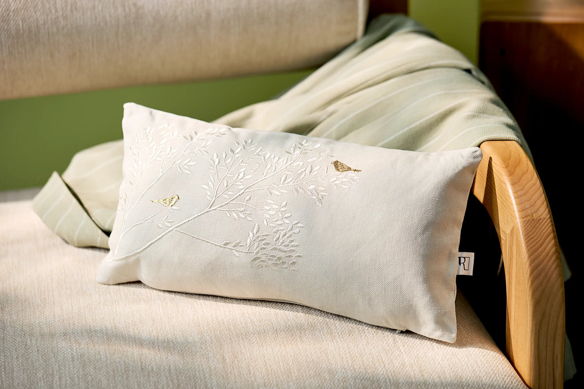 Golden bird dream cushion 33x17cm