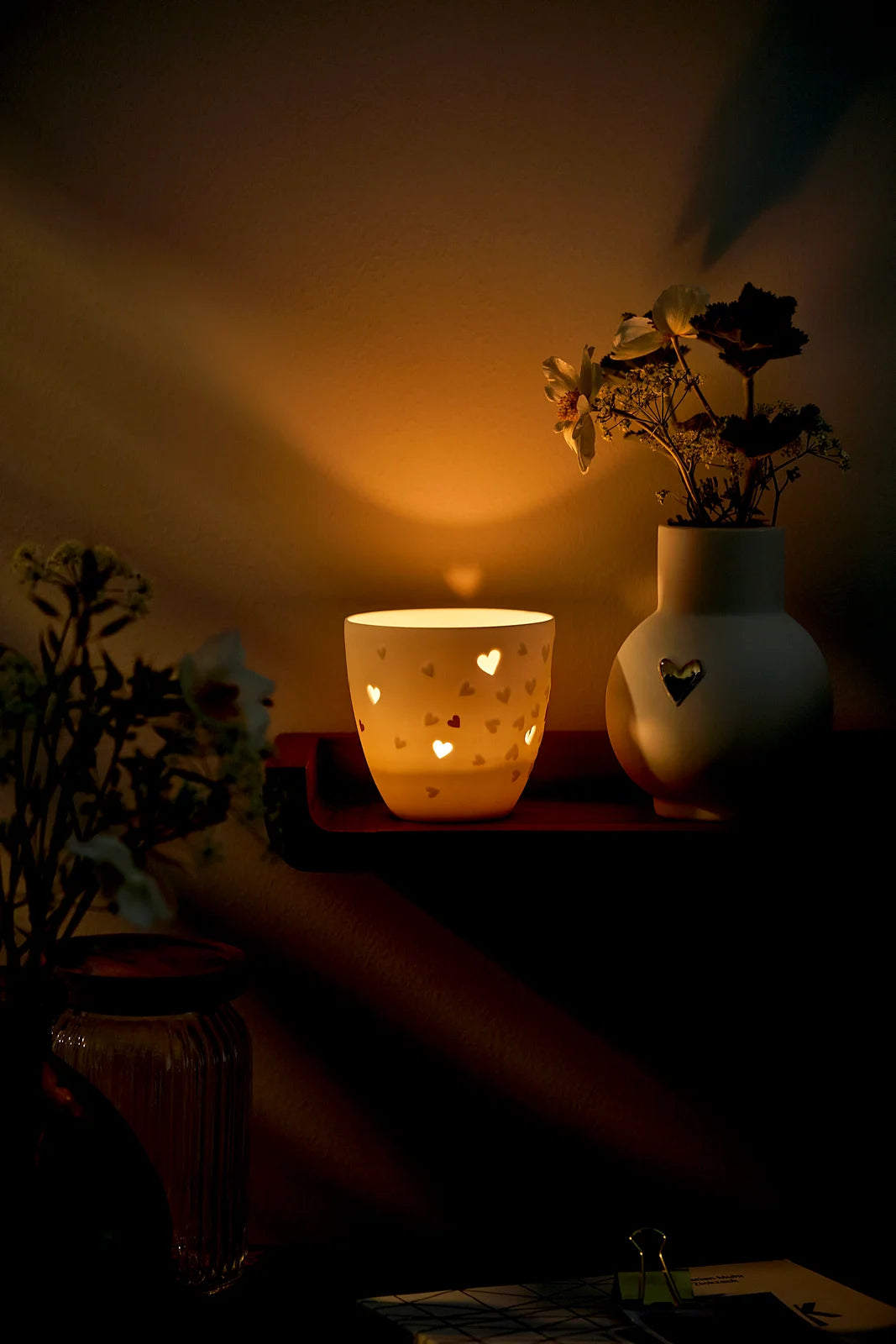 Poetry light golden Hearts