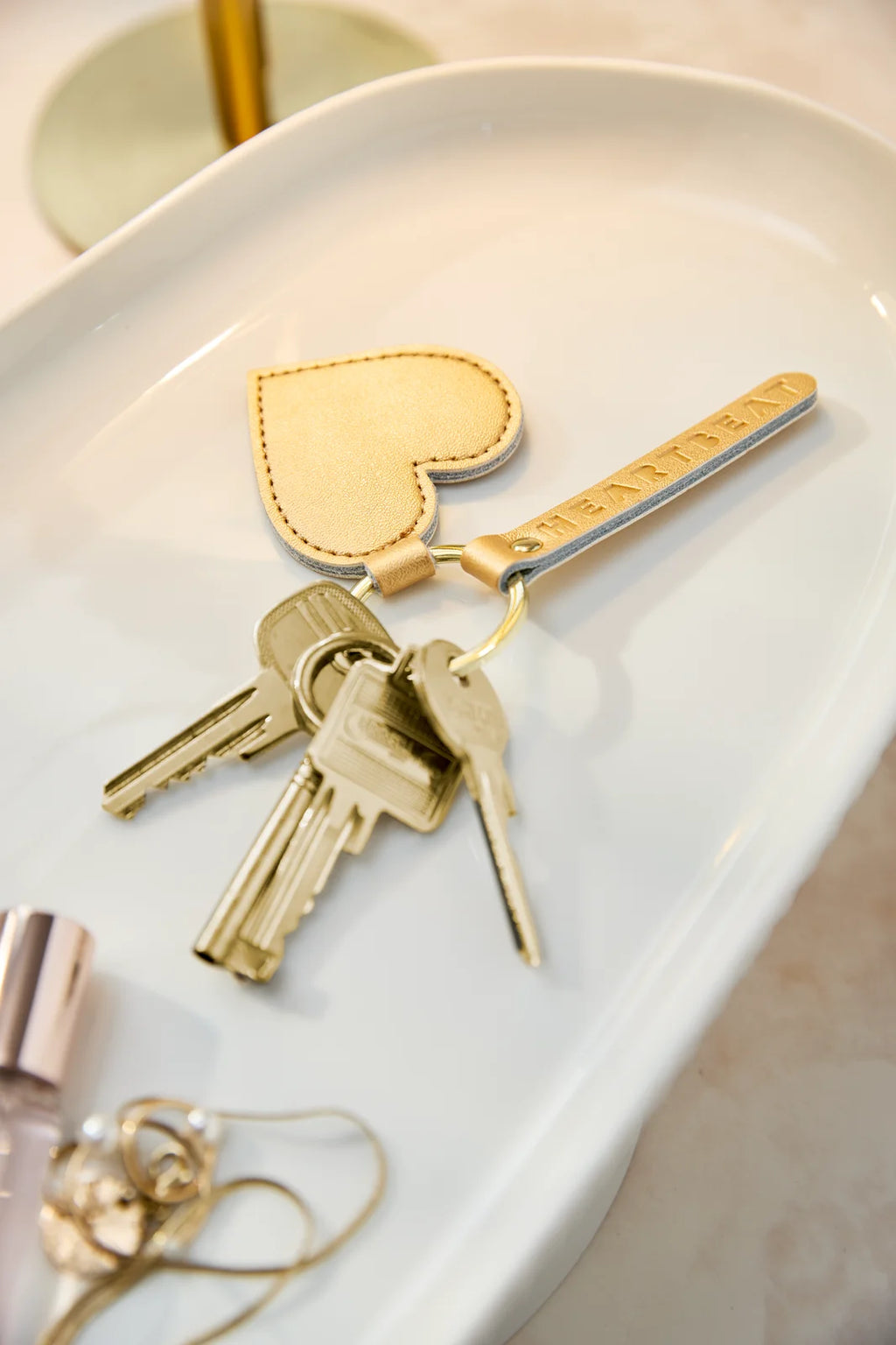 Leather Key holder Heartbeat