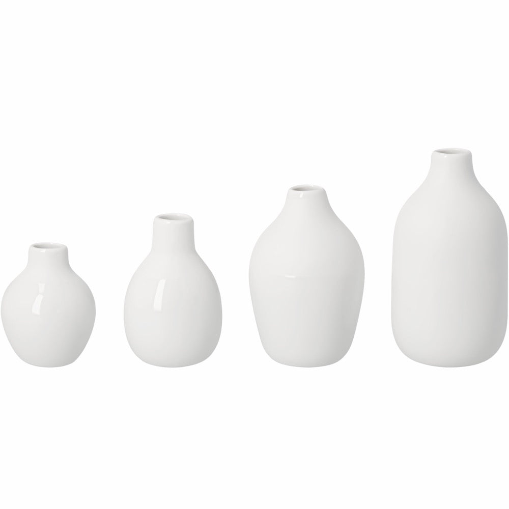 Mini bottle vases white Set 5-8,5x3,5-4,5cm