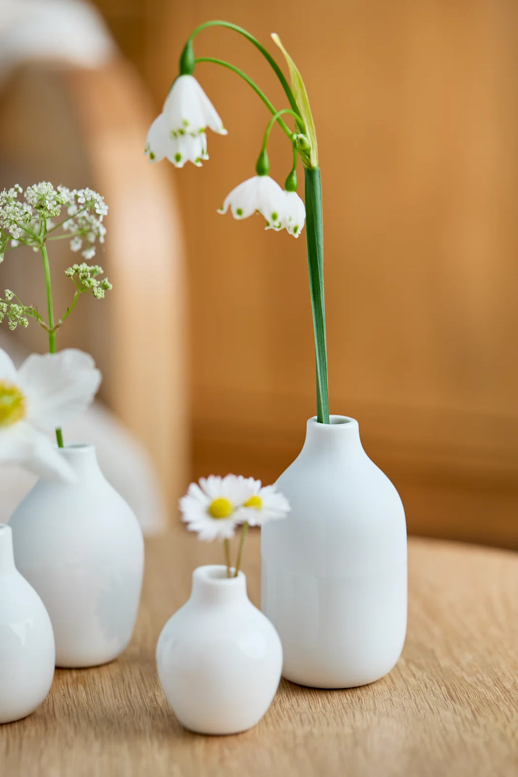 Mini bottle vases white Set 5-8,5x3,5-4,5cm