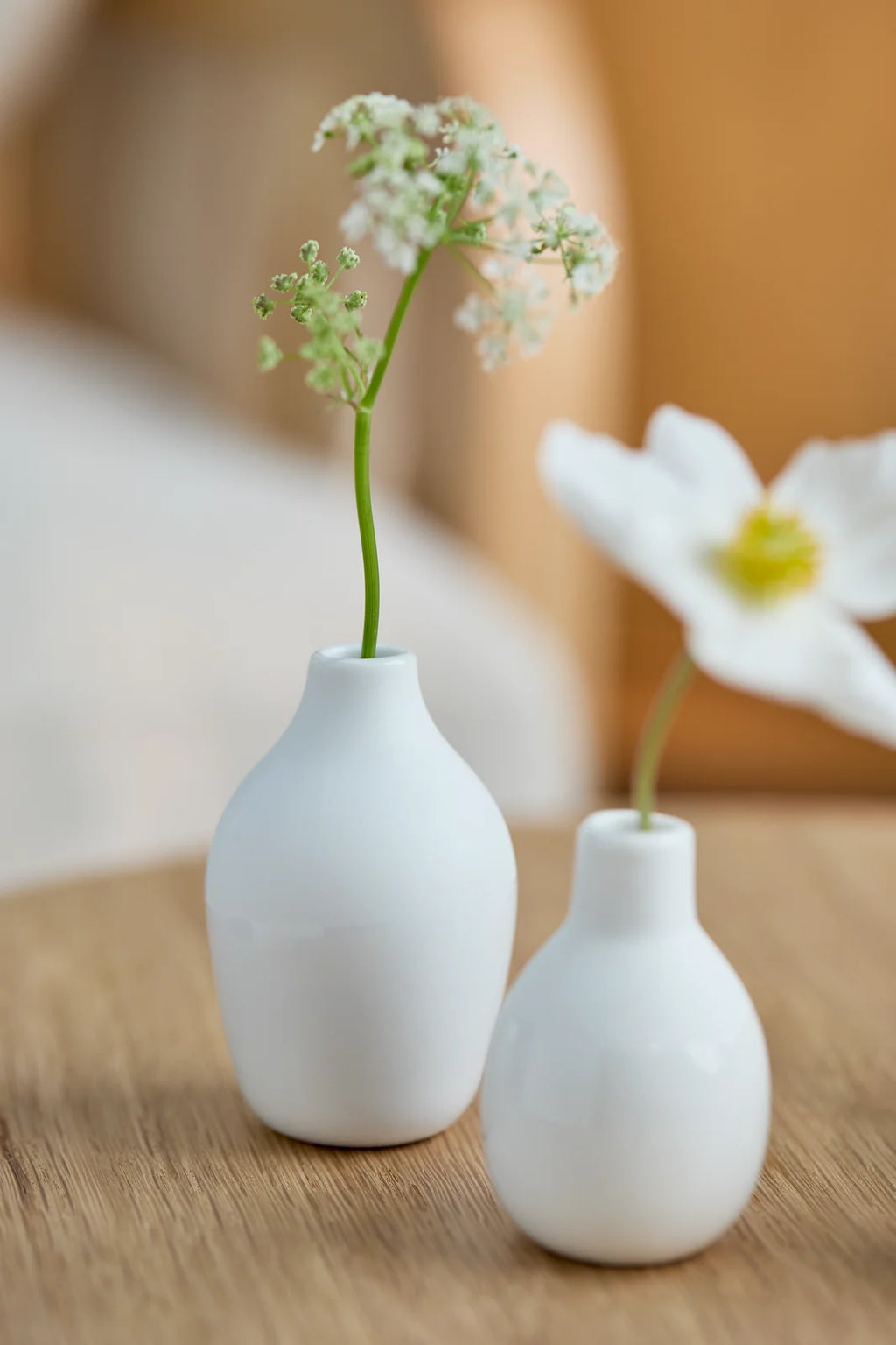 Mini bottle vases white Set 5-8,5x3,5-4,5cm